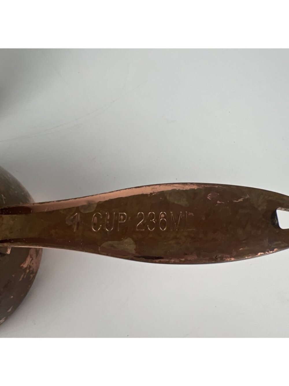Vintage Copper Plated Measuring Cup Set 1/4 1/3 1/2 & 1 Cup - Picture 3 of 7